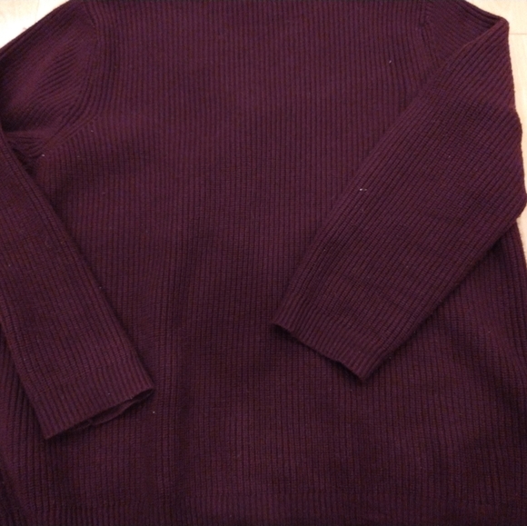 Halston oversized heavy sweater purple burgundy marroon - Picture 7 of 10